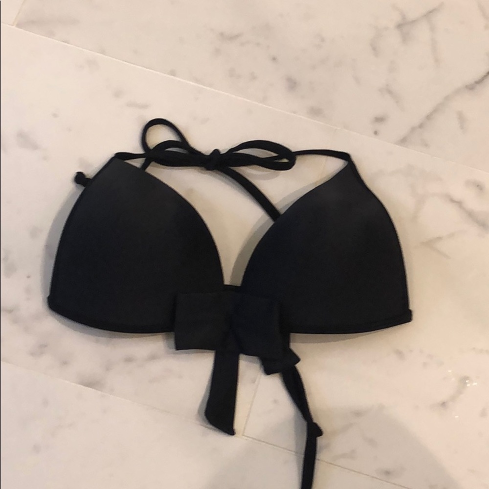 Black bathing suit top with bow